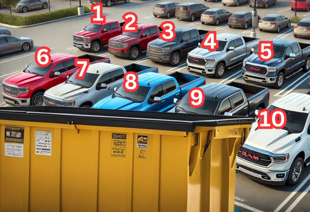 20 yard dumpster holds 10 pick-up truck loads of stuff