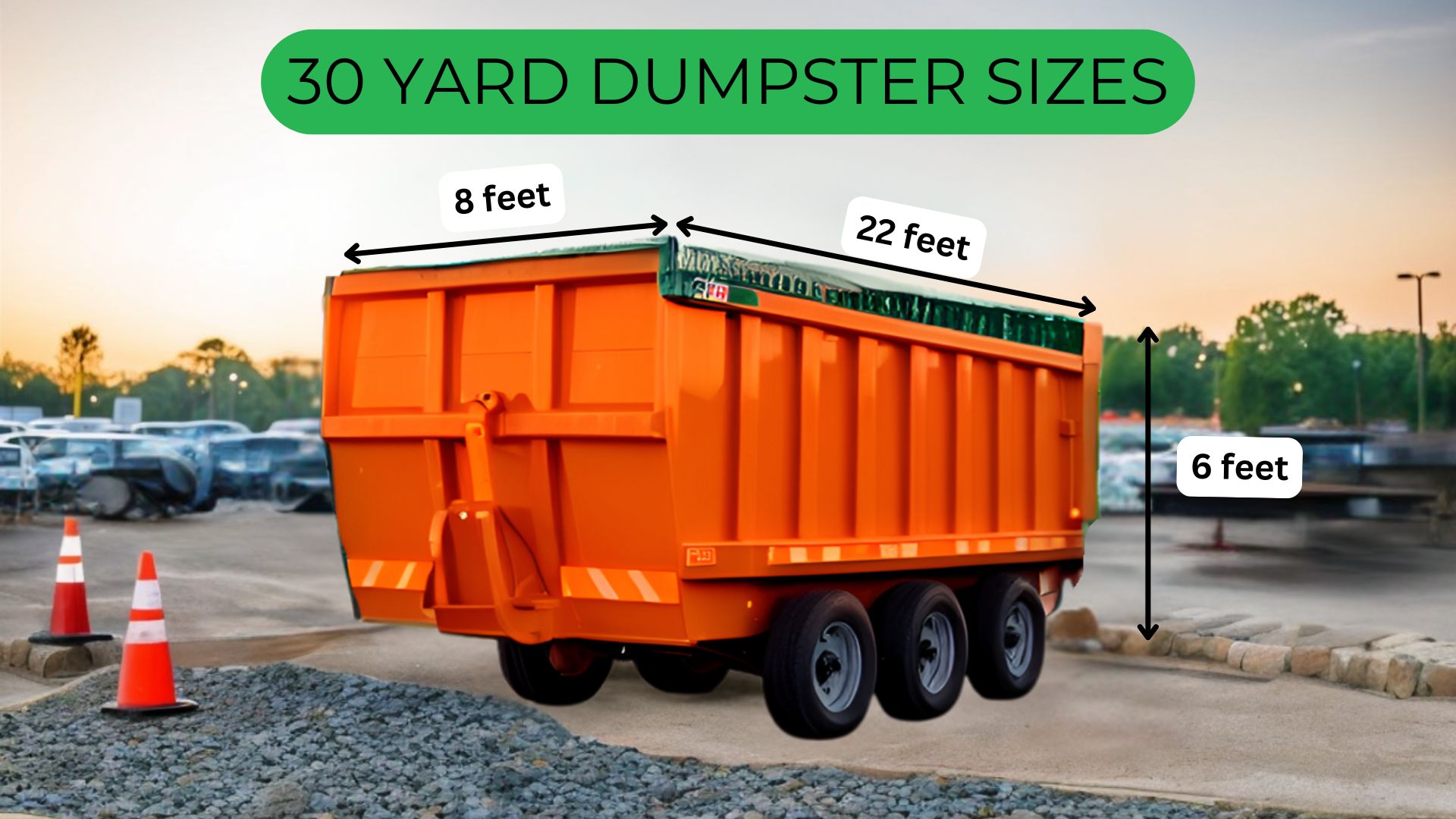 how big is a 30 yard dumpster size