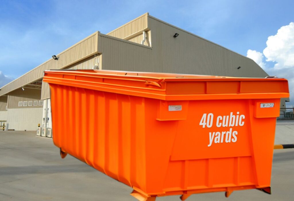 40 yard dumpster outside warehouse