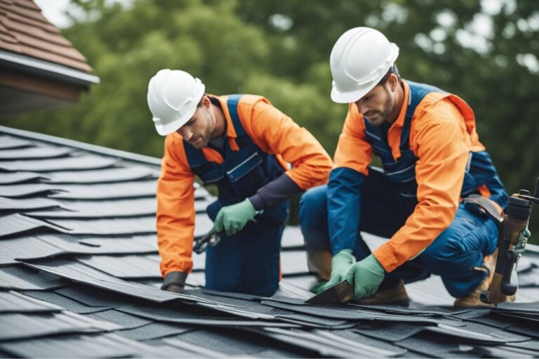 contractors removing roofing shingles