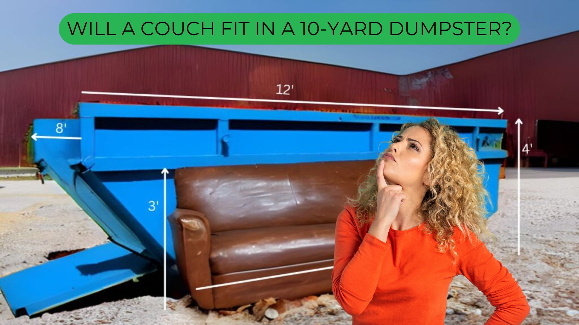 will a couch fit in a 10 yard dumpster