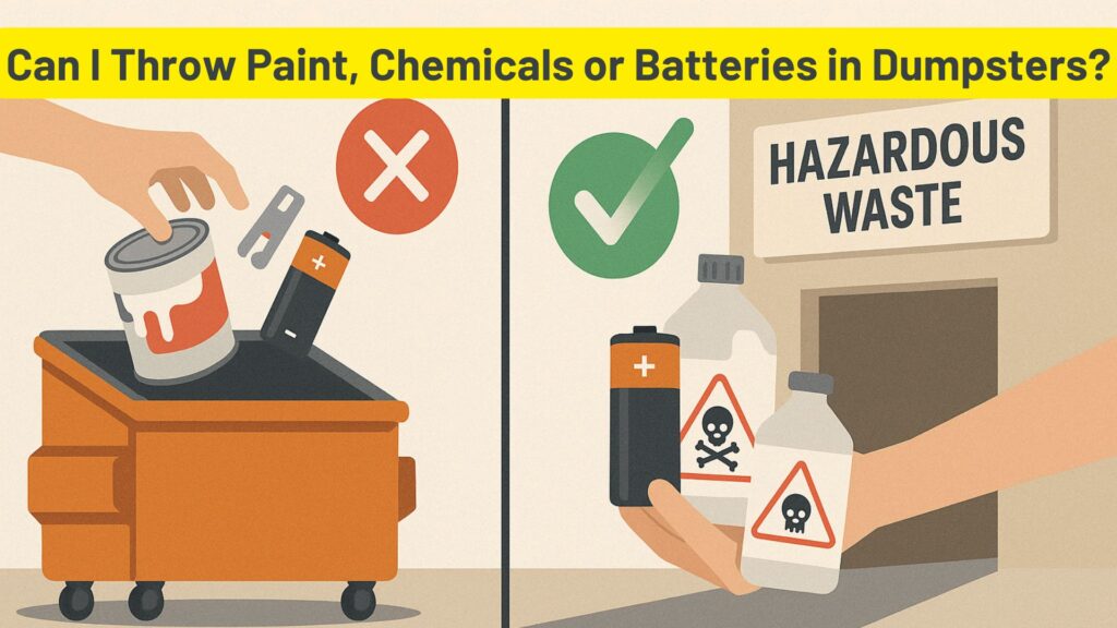 Can I Throw Paint, Chemicals or Batteries in Dumpsters