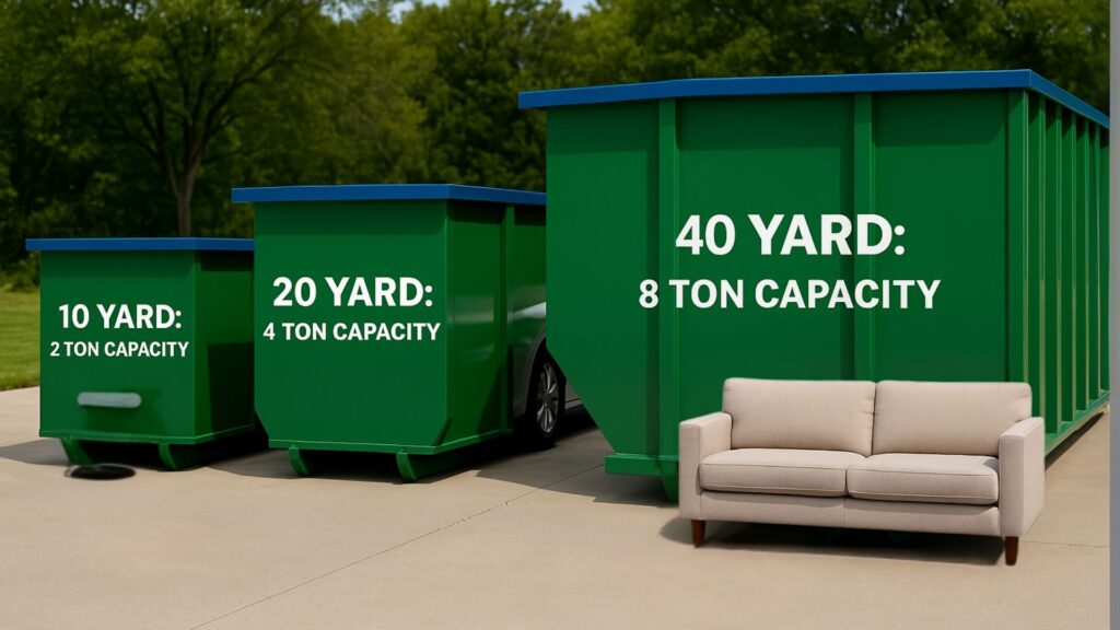 typical weight capacity for the most common roll-off dumpsters
