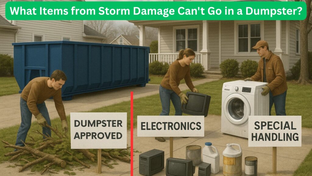 What Items from Storm Damage Can't Go in a Dumpster