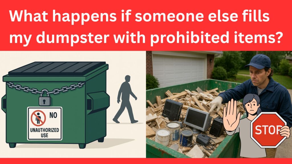 What happens if someone else fills my dumpster with prohibited items?