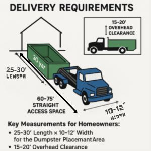 dumpster clearance requirements for the delivery truck