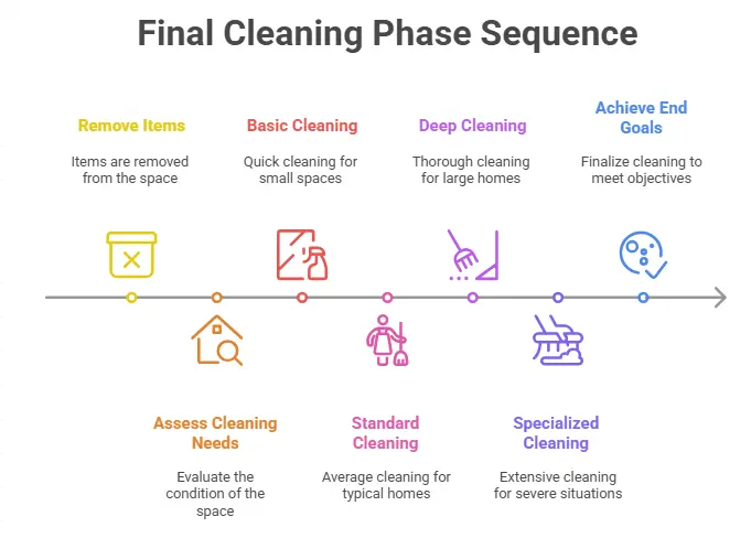 timelines for the final cleaning phase sequence of a home cleanout