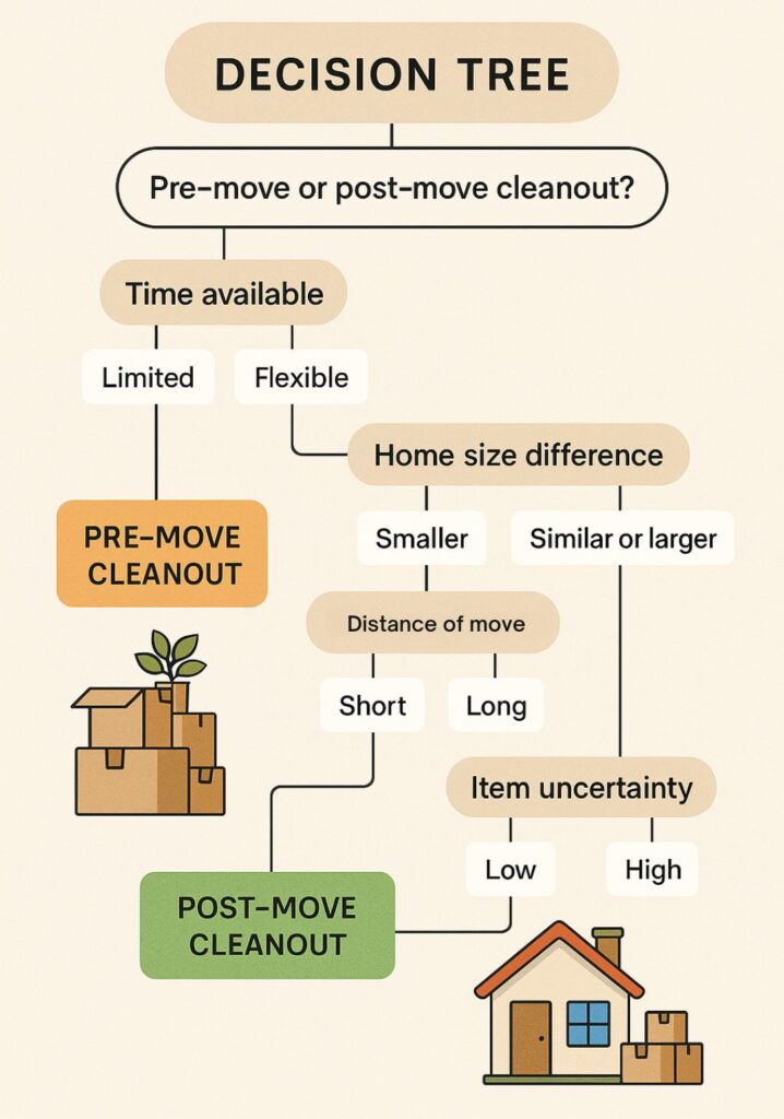 pre-move or post-move cleanout decision tree