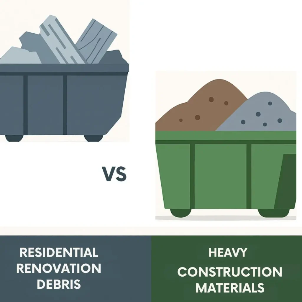 residential waste vs heavy duty debris removal and recycling