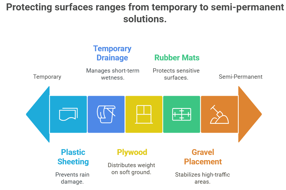summer season dumpster placement surface protection considerations