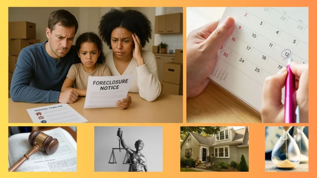 a worried family after receiving formal notice wondering how long can you stay after foreclosure