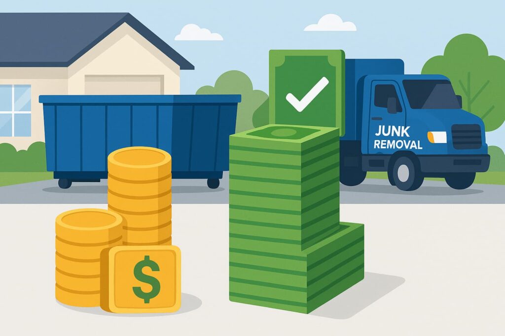 Cost comparison between dumpster rental and junk removal services