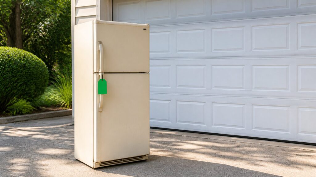 what appliances and Freon items can you not put in a dumpster in Peoria IL shown as certified refrigerator ready for pickup