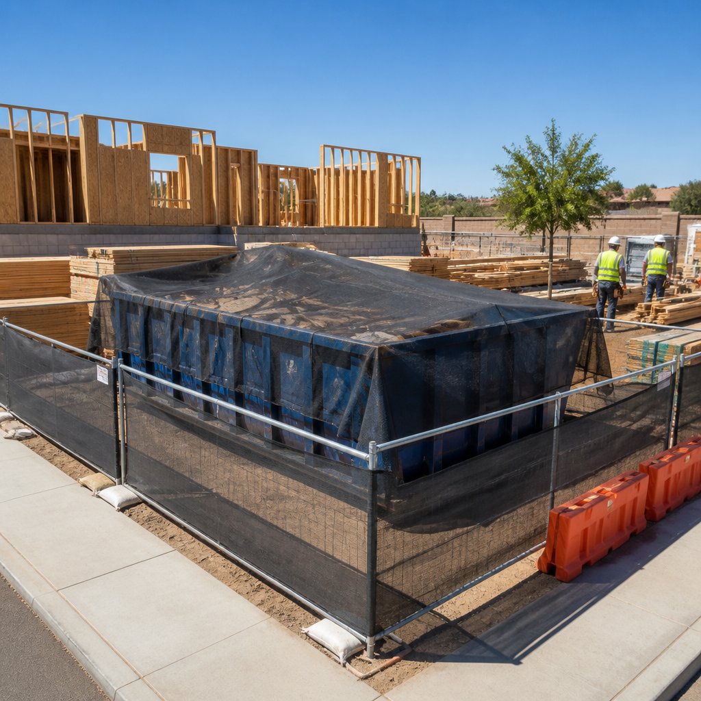 Building codes and debris containment requirements at a Peoria construction site