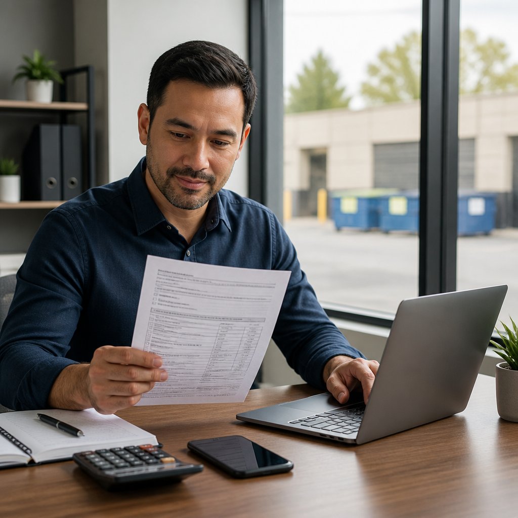 Reviewing commercial dumpster service contract terms