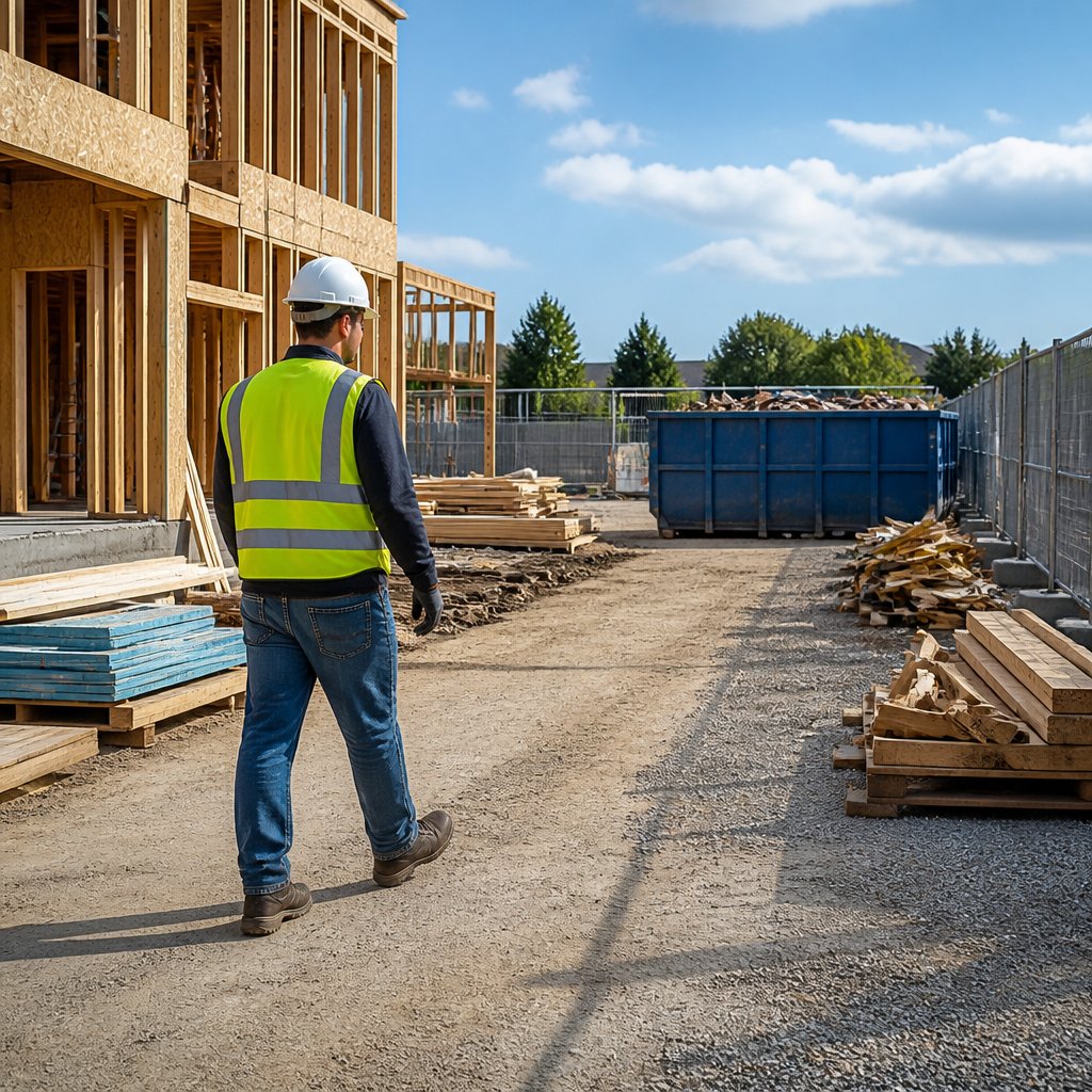 Efficient jobsite setup and waste flow planning at a Peoria construction site