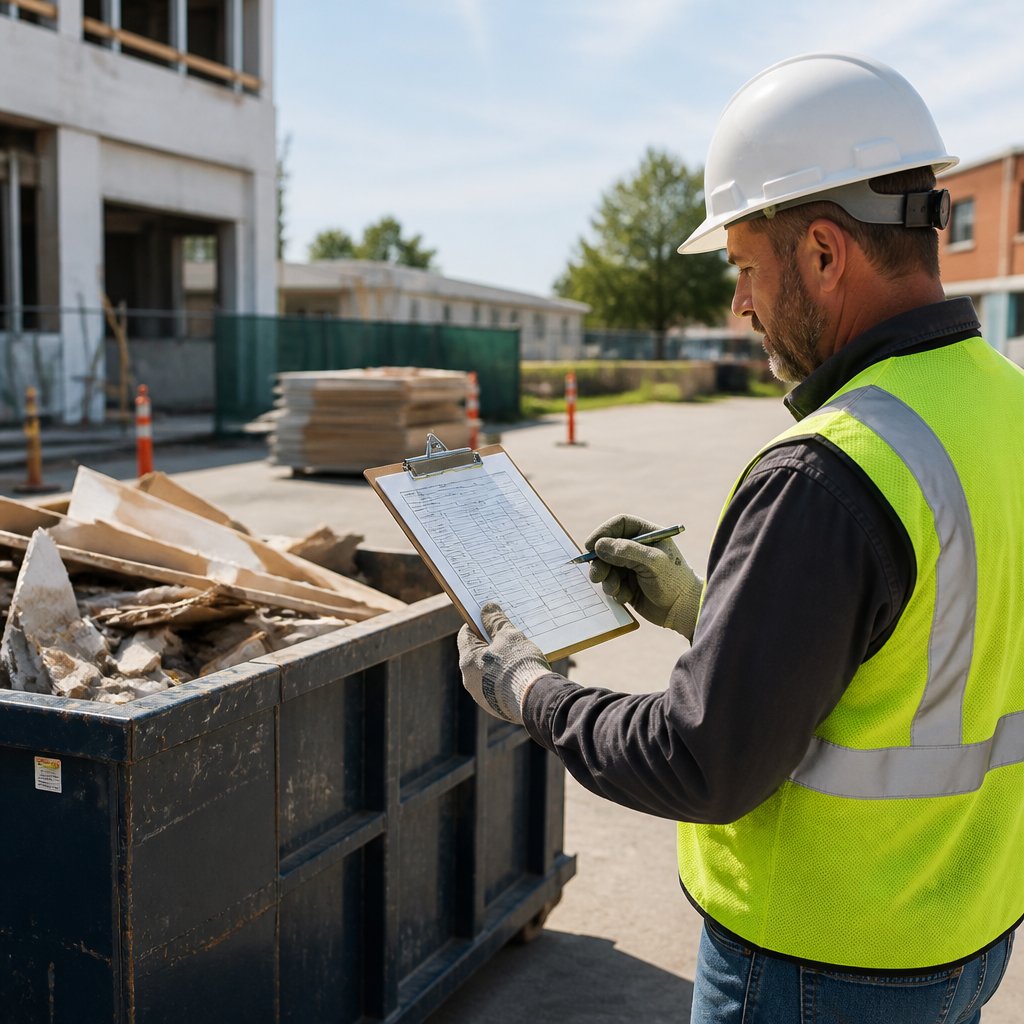 Estimating labor costs for waste removal on jobs at a Peoria construction site
