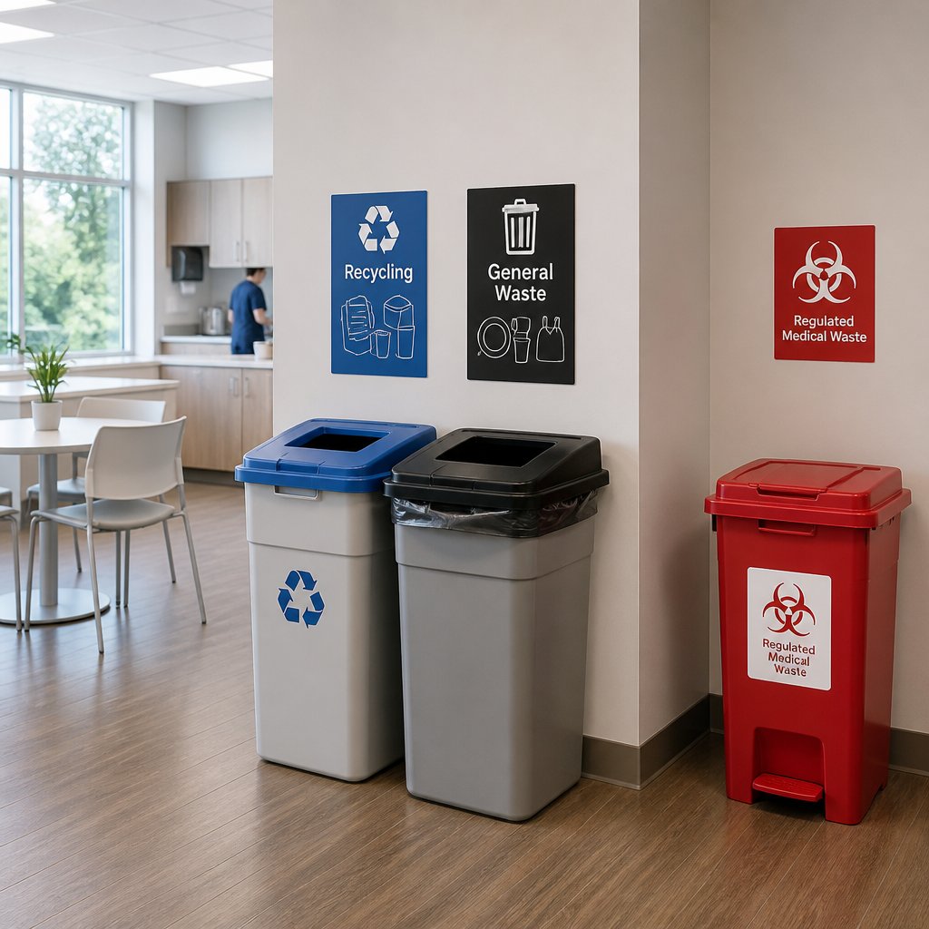General office waste stream separated from regulated medical waste