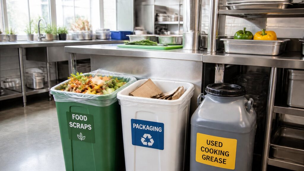 Restaurant waste management food and grease disposal systems in a Peoria kitchen