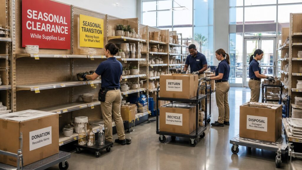 Retail store cleanouts seasonal and end-of-line disposal at a Peoria location